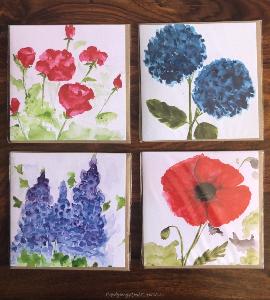 Watercolour cards - available to purchase 