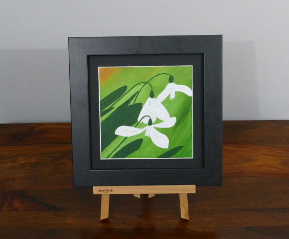 Snowdrops acrylic painting, available to purchase