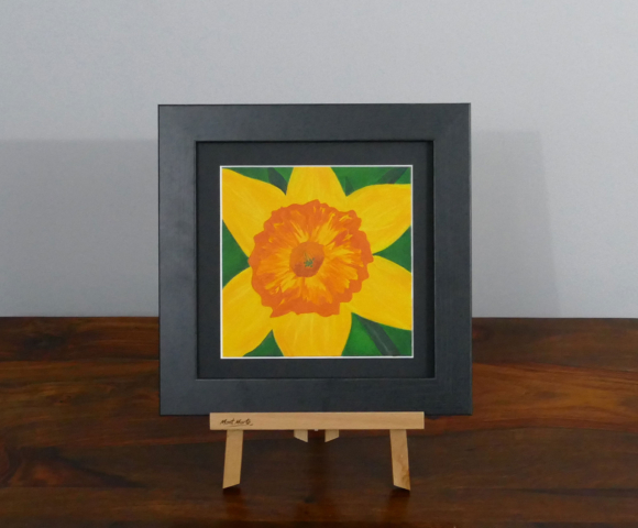 Daffodil acrylic painting, available to purchase