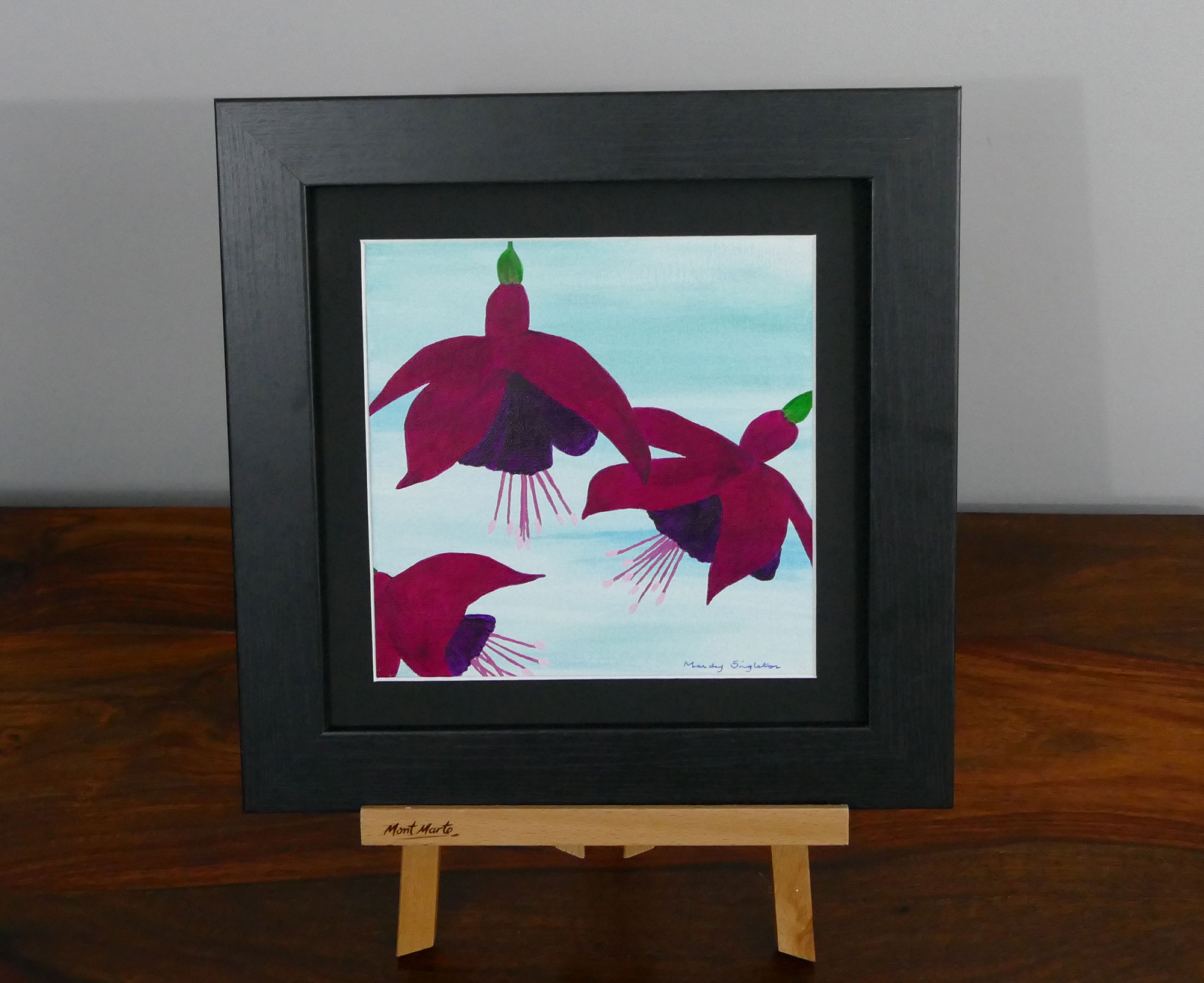 Fuchsia acrylic painting, available to purchase