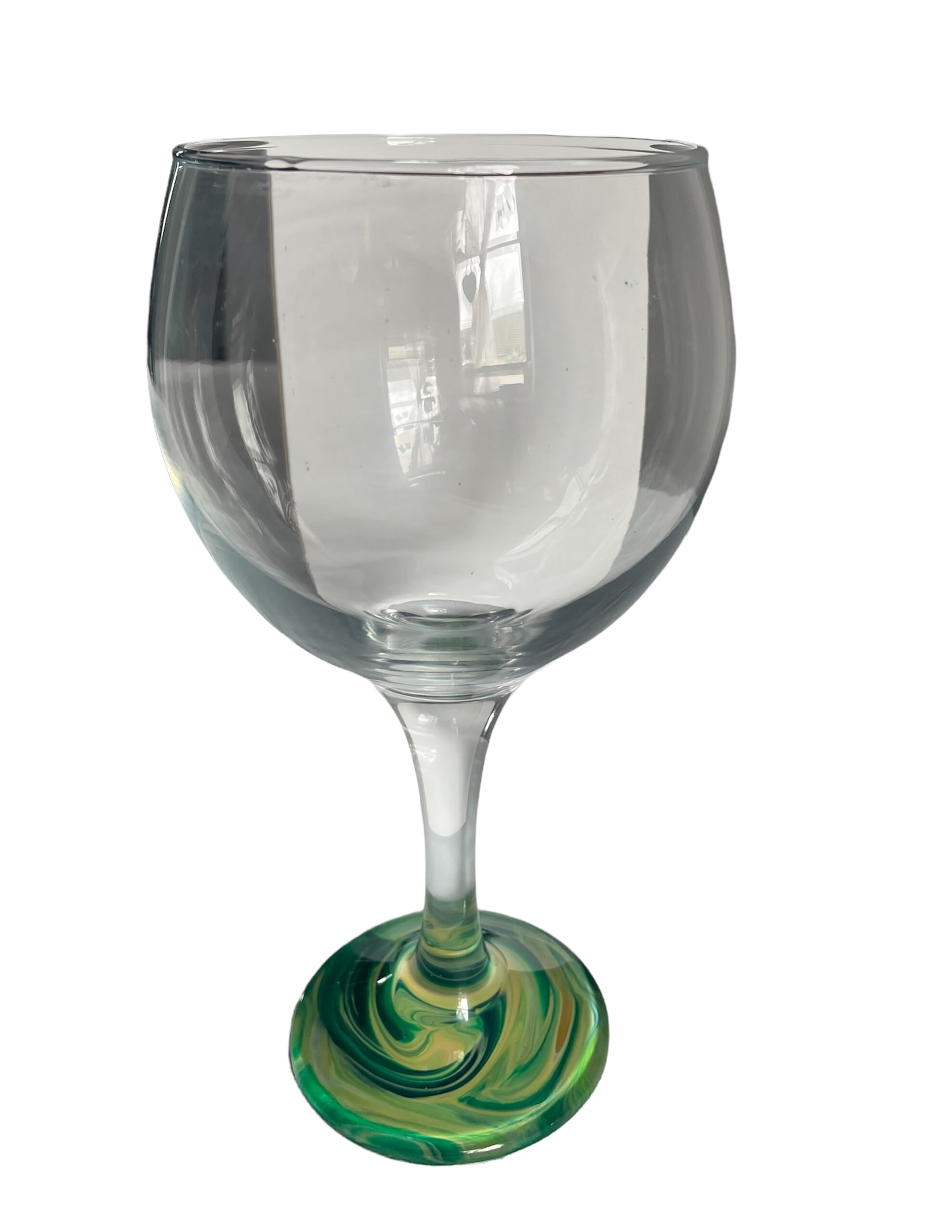 Hand Painted Green Gin Glass