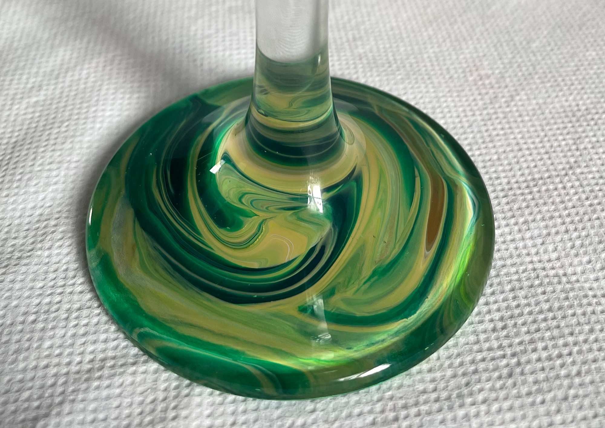 Green Gin Glass close up