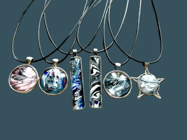 Hand painted pendants in gothic designs