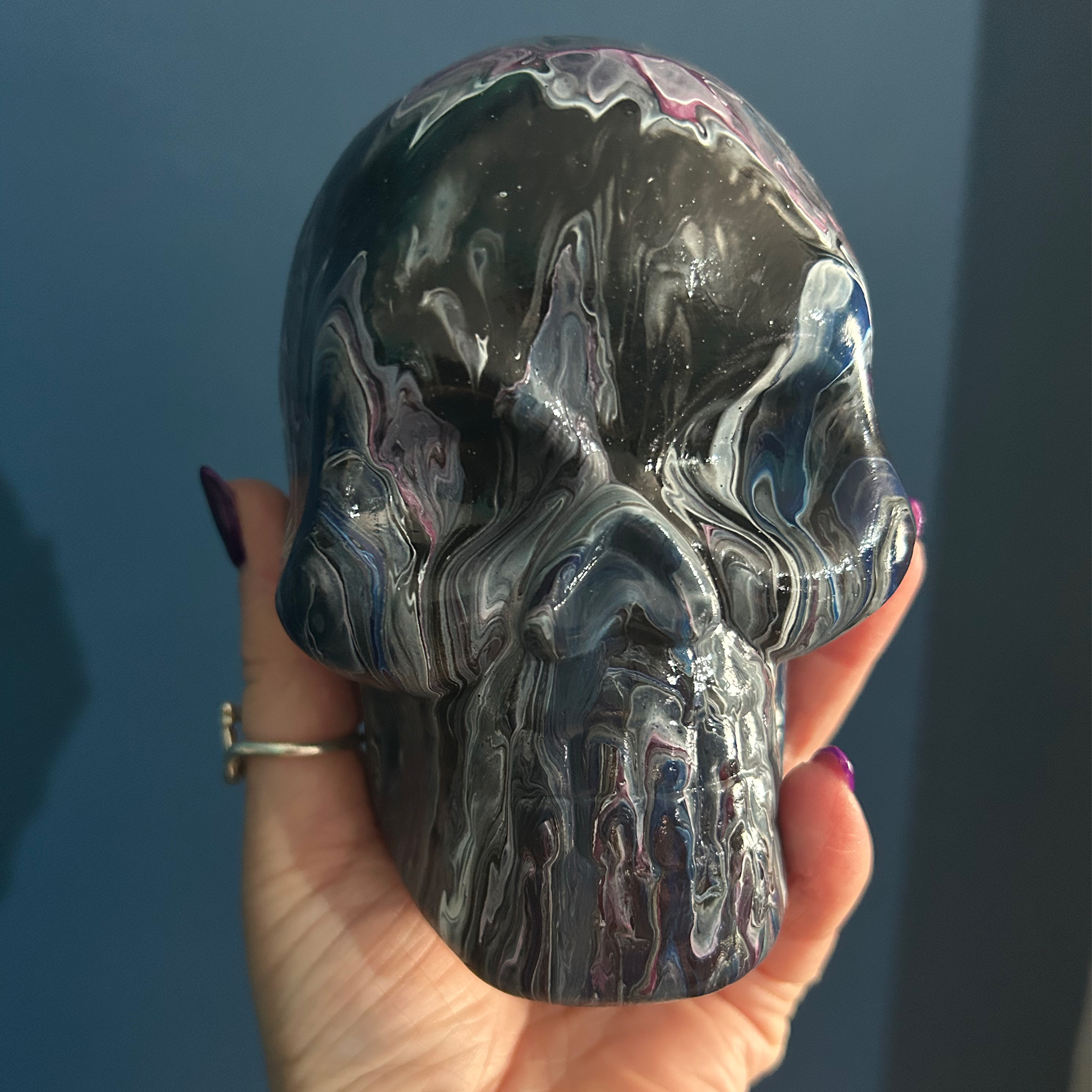 Hand painted ceramic skull