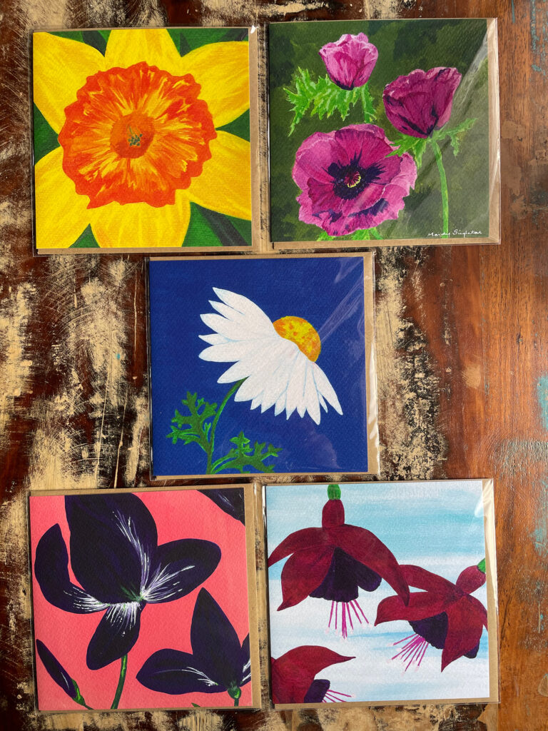 Bold Floral cards - available to purchase 