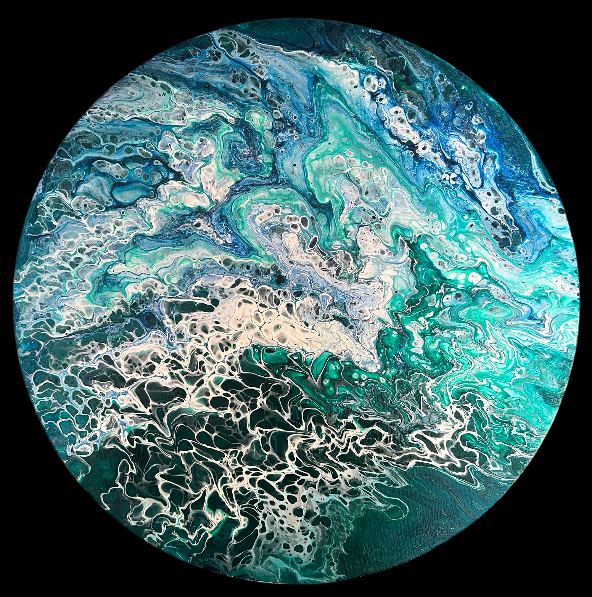 Neptunes World - 40cm circular canvas