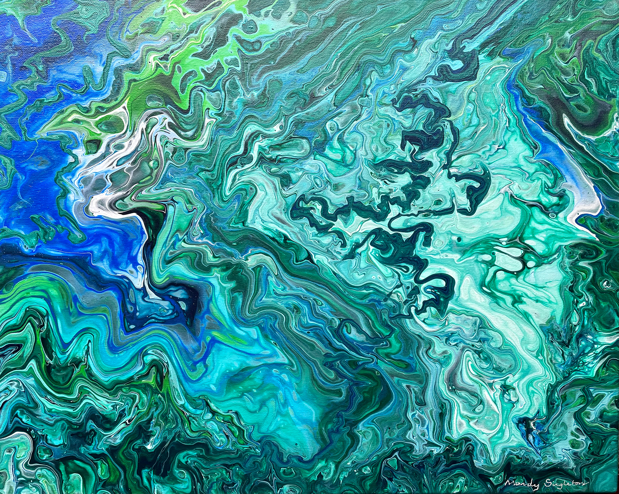 Oceanic Fluid Art Painting