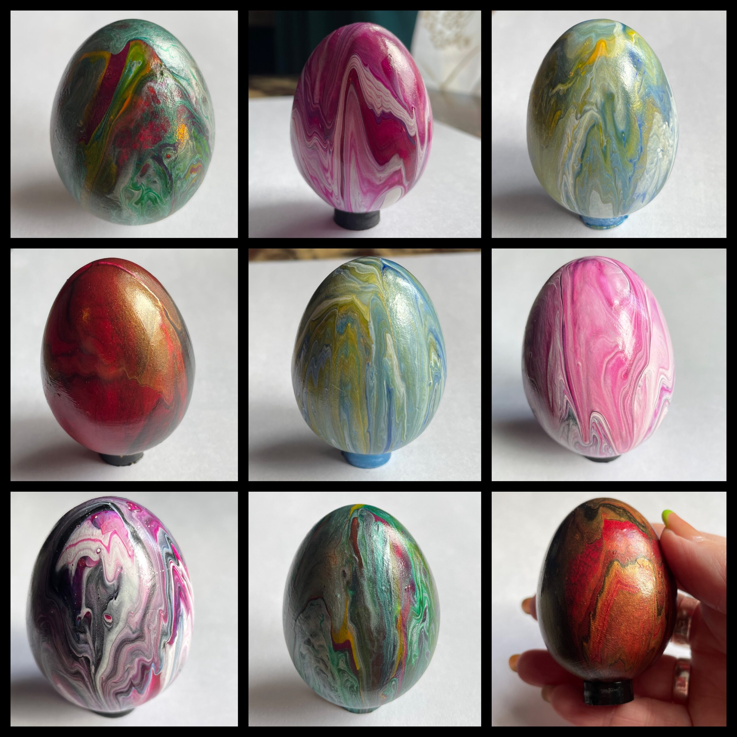 Hand painted ceramic eggs