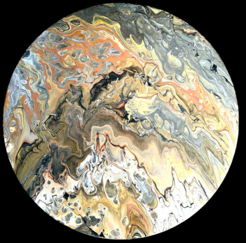 Sandstorm - acrylic painting on 40cm round canvas