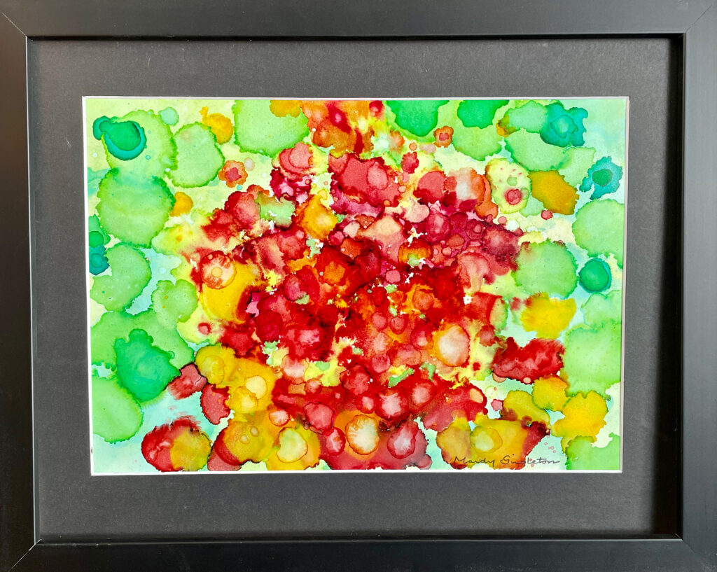 Nasturtiums - alcohol inks abstract available to purchase
