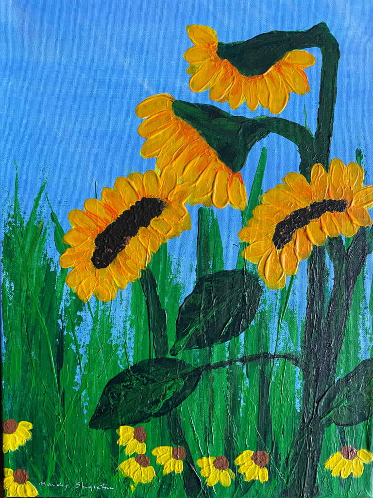 Sunflowers - Impasto painting